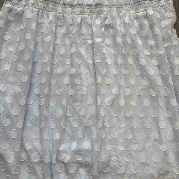 Lauren Conrad Dress 2X Polka Dot Sheer Sleeve Baby Blue Lightweight Brunch Dress - Picture 5 of 10